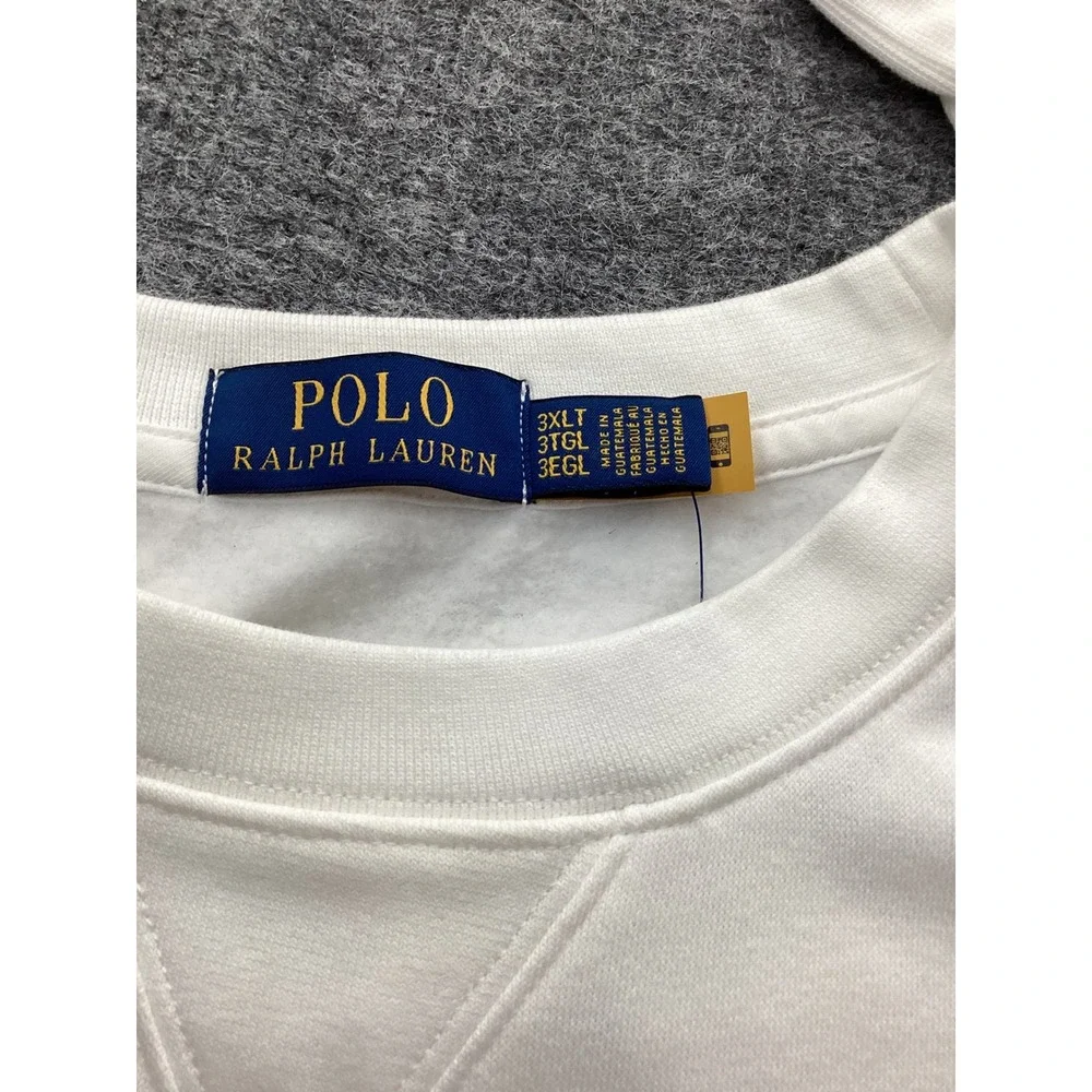 Polo Ralph Lauren Polo Bear White Fleece Sweatshirt 3XLT New With Tags